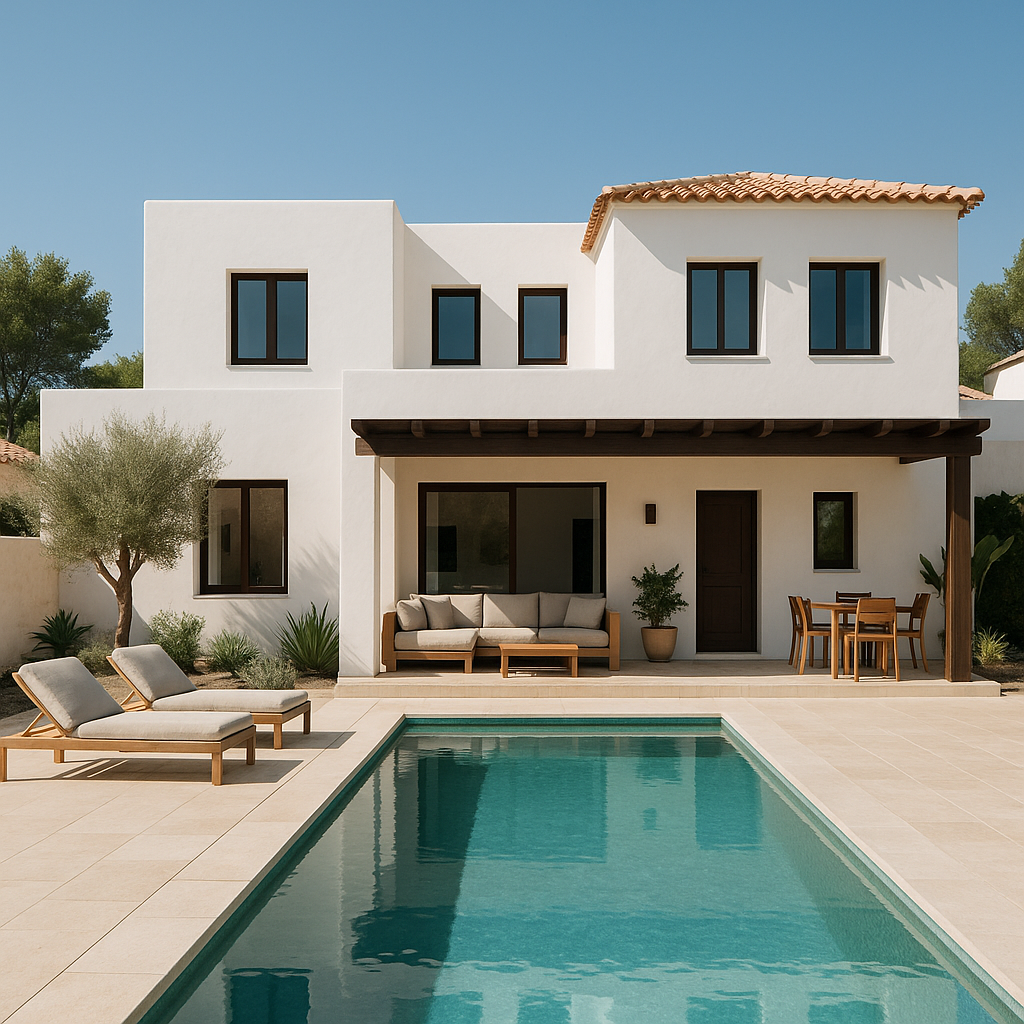 Spanish villa side view